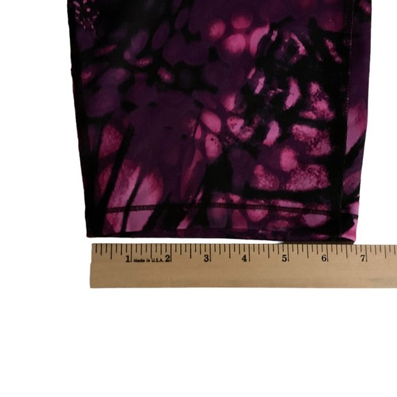 JMS Just My Size Womans 3X Active Leggings Dark Purple Black Floral - Picture 12 of 12